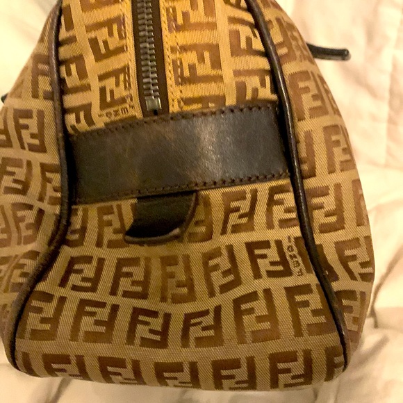 Authentic FENDI Zucchino  Hand Boston Bag Purse - Picture 6 of 9